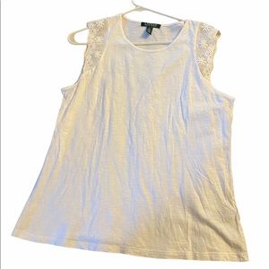 Ralph Lauren white tank top with lace